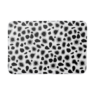 Tapete De Banheiro Impressão Leopardo, Preto e Branco