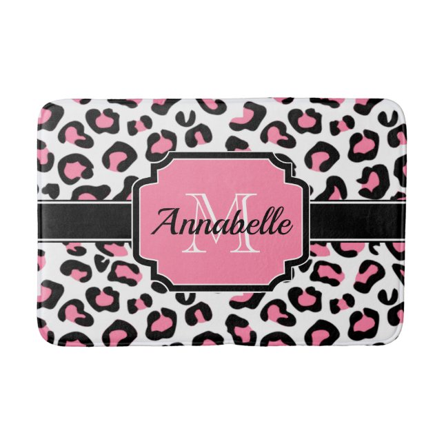 Tapete De Banheiro Impressão Leopardo Rosa (Frente)