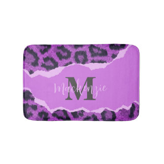 Tapete De Banheiro Impressão Violet Leopard