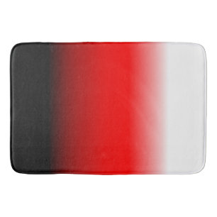 Tapete De Banheiro Inclinação preto, vermelho e branco