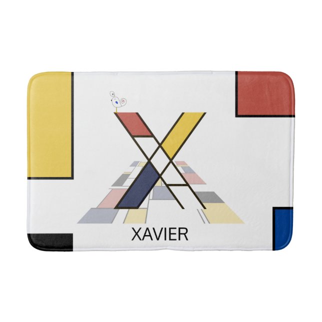 Tapete De Banheiro Incredible Neoplasticism Art Monogram. Letter X (Frente)