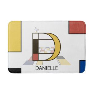 Tapete De Banheiro Incrível Neoplasticismo Monograma de Arte. Letra D