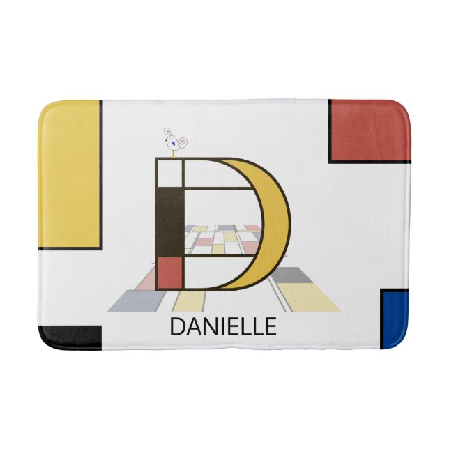 Tapete De Banheiro Incrível Neoplasticismo Monograma de Arte. Letra D (Frente)