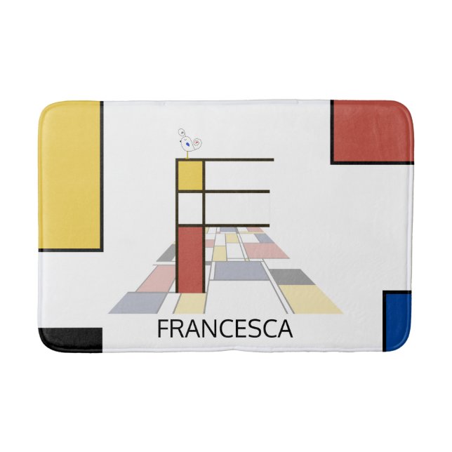 Tapete De Banheiro Incrível Neoplasticismo Monograma de Arte. Letra F (Frente)