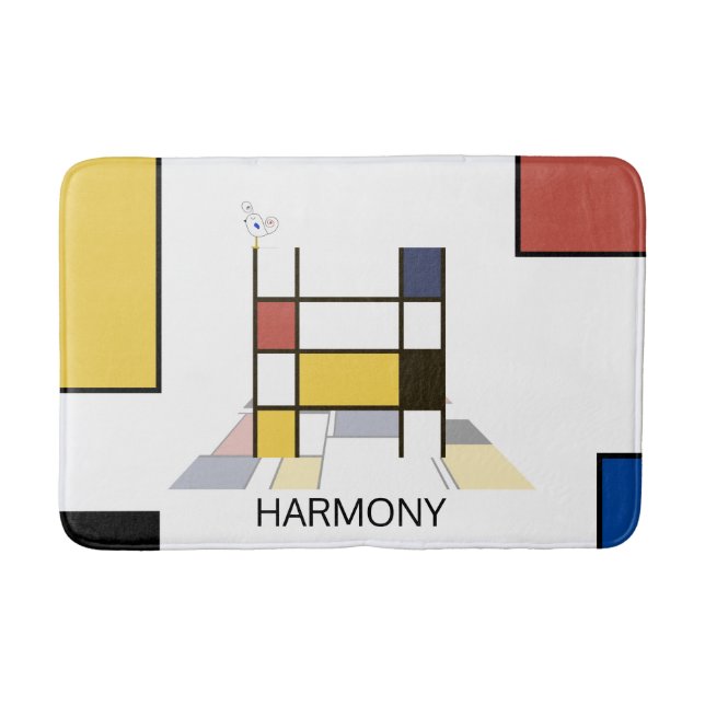 Tapete De Banheiro Incrível Neoplasticismo Monograma de Arte. Letra H (Frente)