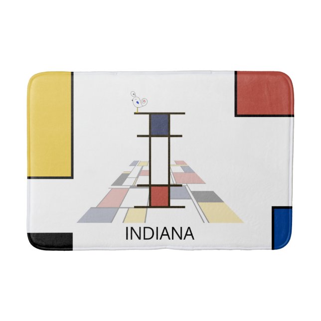 Tapete De Banheiro Incrível Neoplasticismo Monograma de Arte. Letra I (Frente)