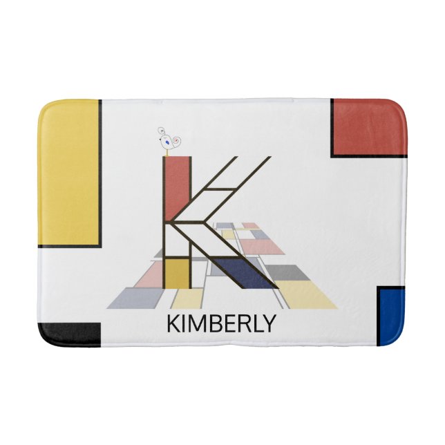 Tapete De Banheiro Incrível Neoplasticismo Monograma de Arte. Letra K (Frente)