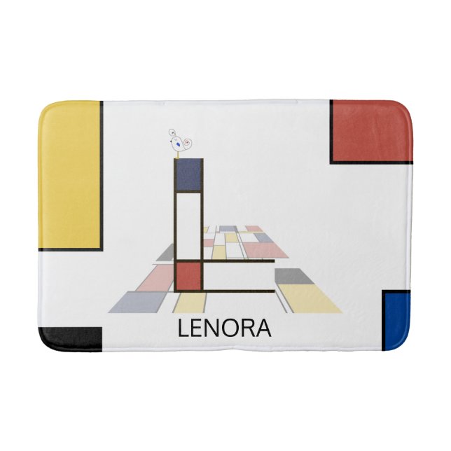 Tapete De Banheiro Incrível Neoplasticismo Monograma de Arte. Letra L (Frente)