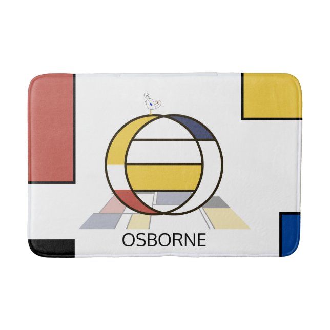 Tapete De Banheiro Incrível Neoplasticismo Monograma de Arte. Letra O (Frente)