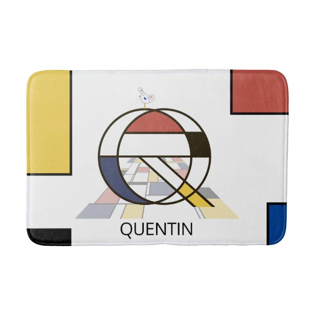 Tapete De Banheiro Incrível Neoplasticismo Monograma de Arte. Letra Q (Frente)