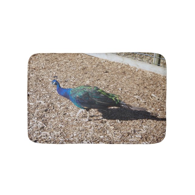 Tapete De Banheiro Indian Blue Peafowl bathmat (frente)