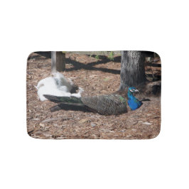 Tapete De Banheiro Indian Blue & White Pheasants bathmat