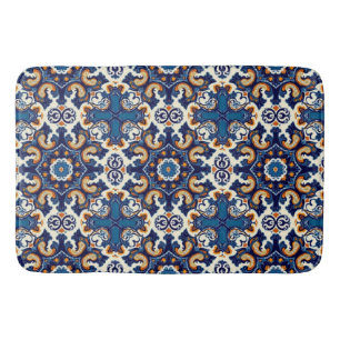 Tapete De Banheiro Índigo Azulejo Azul Português Lisboa Talavera