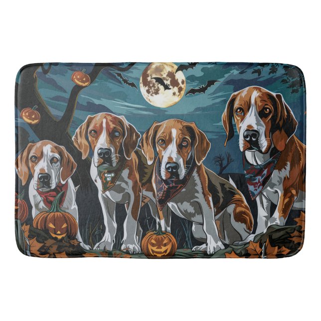 Tapete De Banheiro Inglês Americano Foxhound Halloween Spooky (Frente)