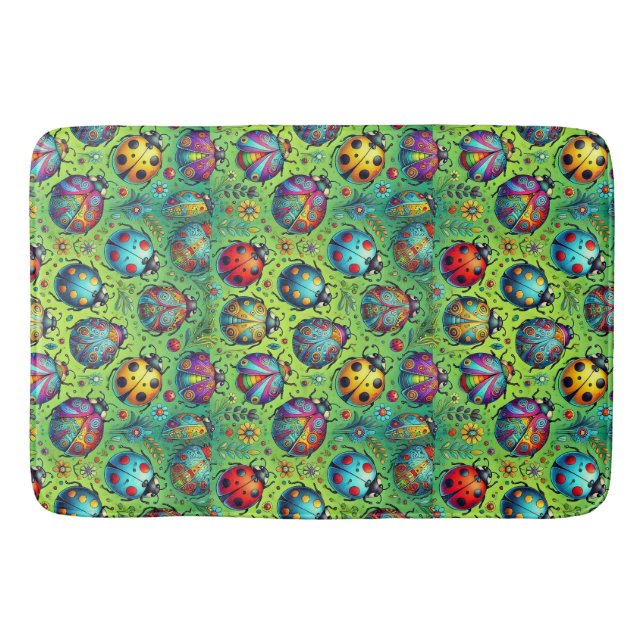 Tapete De Banheiro Insetos coloridos (Frente)