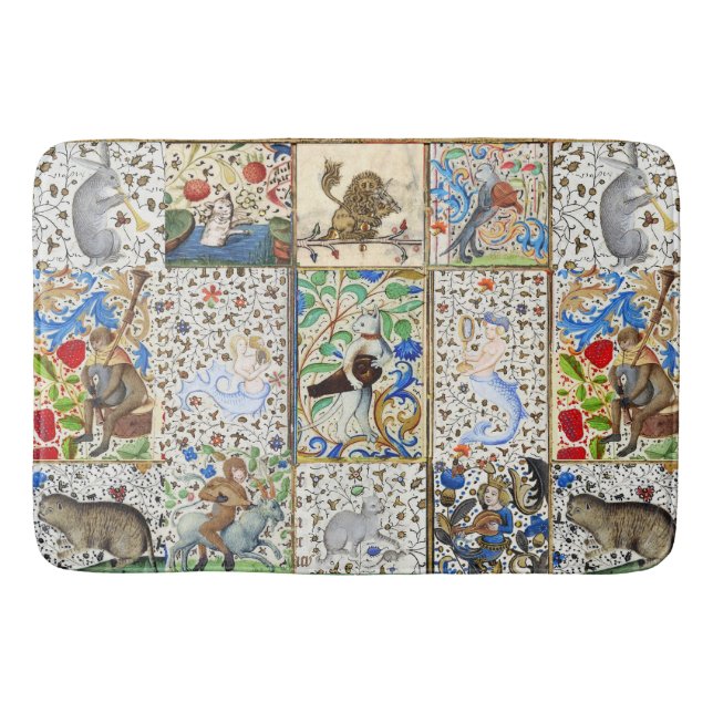 TAPETE DE BANHEIRO INSTRUMENTOS MUSICAIS DE JOGO BESTIÁRIO MEDIEVAL (Frente)