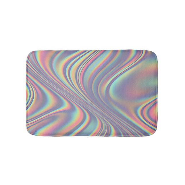 Tapete De Banheiro Iridescent Holographic Swirl Texture (frente)