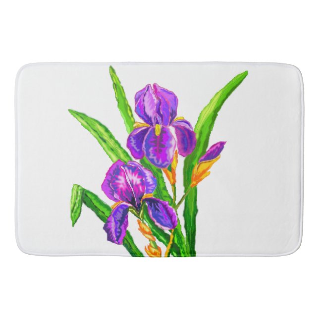Tapete De Banheiro Iris Flowers Bath Mat (Frente)