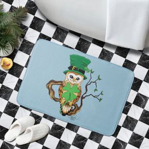Tapete De Banheiro Irish Clovers Owl Green