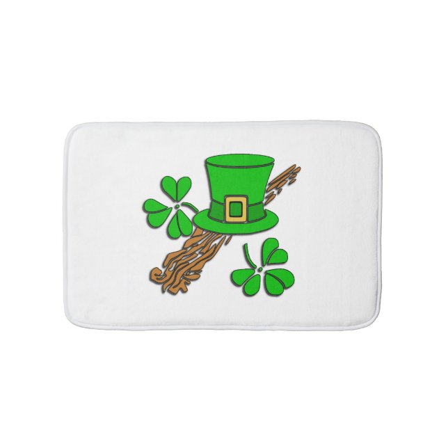 Tapete De Banheiro Irish Hat e Shamrocks (frente)