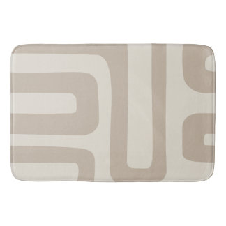 Tapete De Banheiro Ivory e Beige Abstrato Bath Mat
