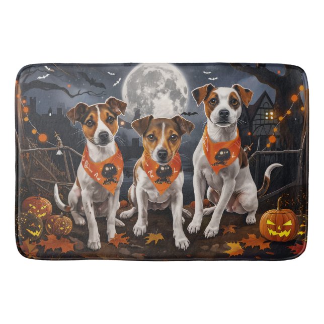 Tapete De Banheiro Jack Russell Halloween Spooky (Frente)
