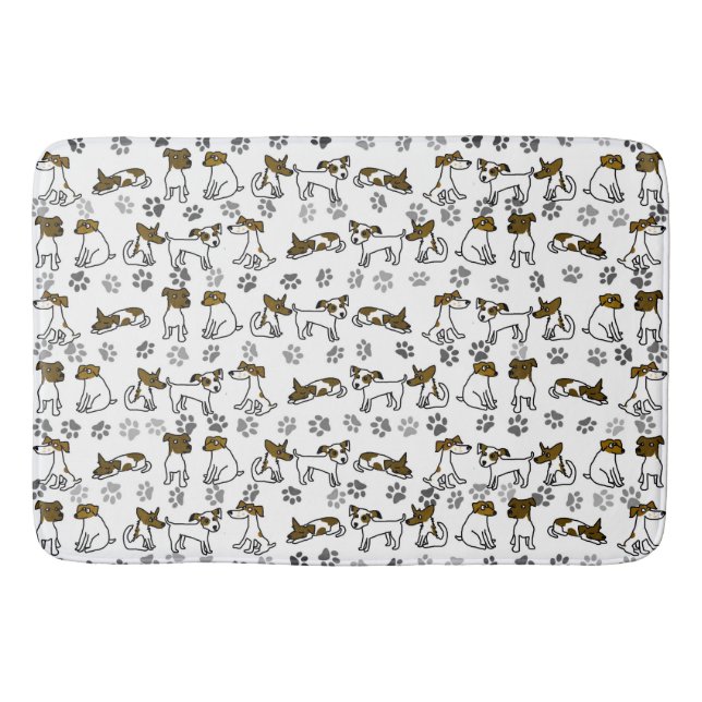 Tapete De Banheiro Jack Russell Paw Print Bath Mat (Frente)