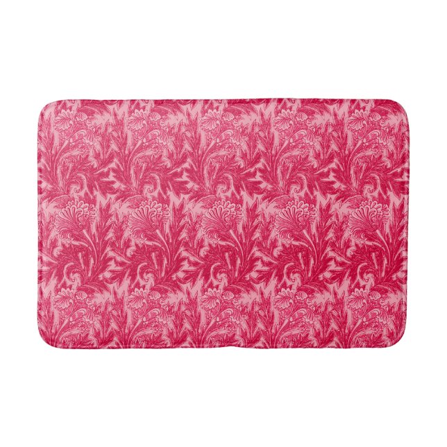 Tapete De Banheiro Jacobean Flower Damask, Fuchsia e Rosas claro (Frente)