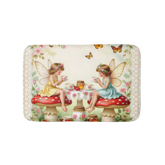 Tapete De Banheiro Jantar de fadas florais vintage no jardim