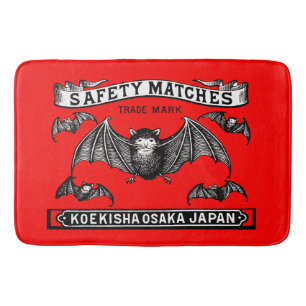 Tapete De Banheiro Japonês Safety Match Art Bats