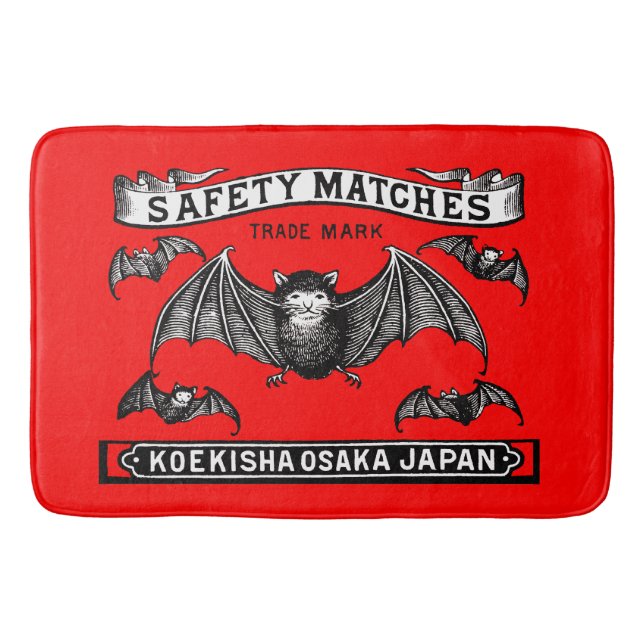 Tapete De Banheiro Japonês Safety Match Art Bats (Frente)