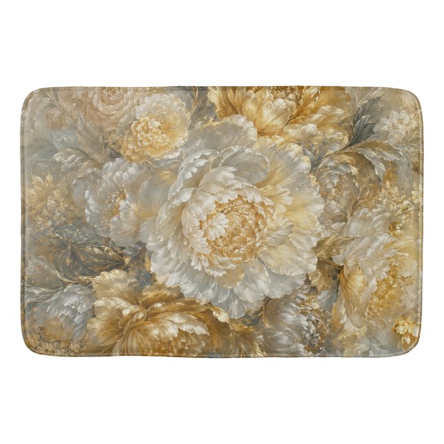 Tapete De Banheiro Jardim de Marfim Dourado (Frente)