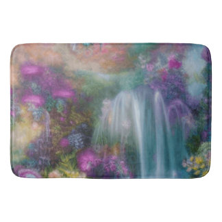 Tapete De Banheiro Jardim Fantástico Com Flores E Cama De Água Calman