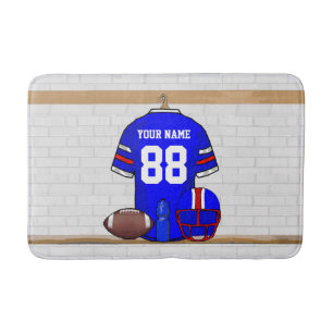 Tapete De Banheiro Jérsei Vermelho Branco Azul Personalizado