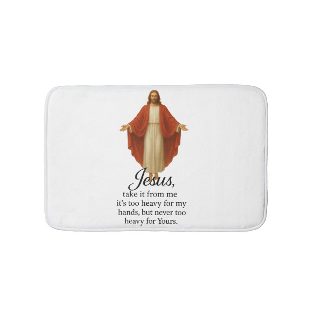 Tapete De Banheiro Jesus em Vermelho e Branco (frente)