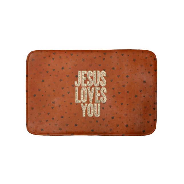 Tapete De Banheiro Jesus Loves You Rustic Christian Encouragement (frente)