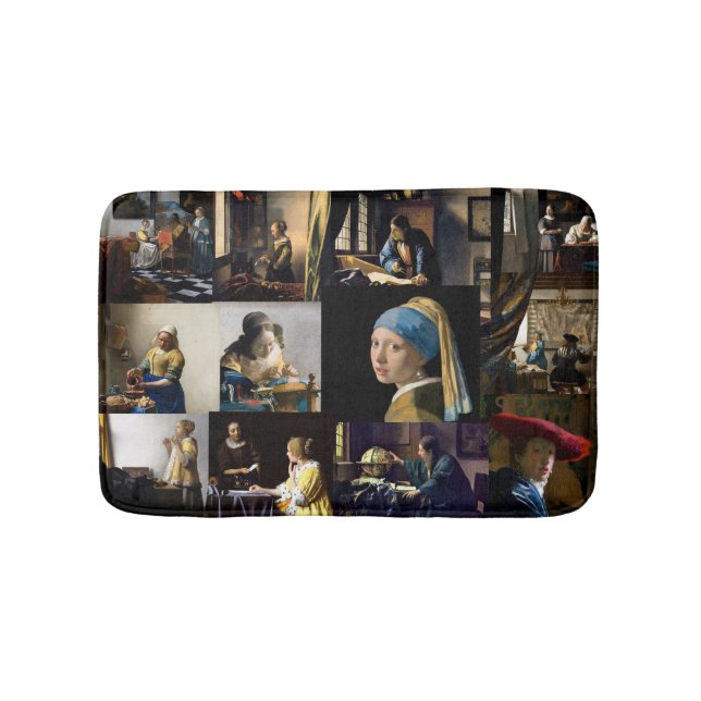 Tapete De Banheiro Johannes Vermeer - Patchwork de obras-primas (frente)