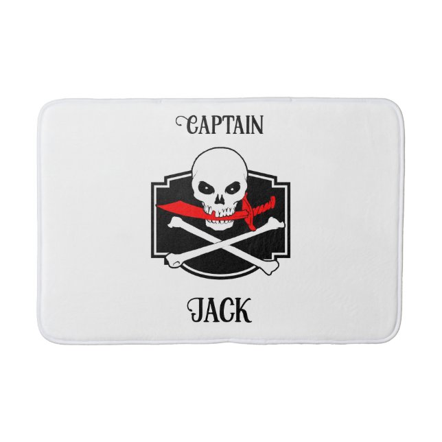 Tapete De Banheiro Jolly Roger Personalizado (Cutlass) (Frente)
