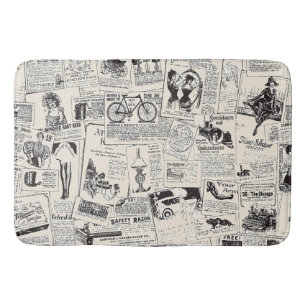 Tapete De Banheiro Jornal Vintage