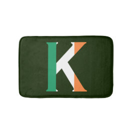 Tapete De Banheiro K Monograma sobreposto à Irish Flag bmcnt