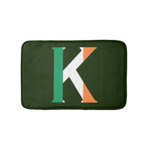 Tapete De Banheiro K Monograma sobreposto à Irish Flag bmcnt