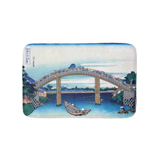 Tapete De Banheiro Katsushika Hokusai - Sob Ponte Mannen, Fukagawa (frente)