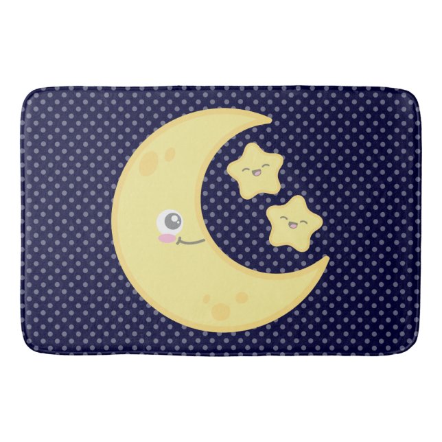 Tapete De Banheiro Kawaii Moon e Stars Bath Mat (Frente)