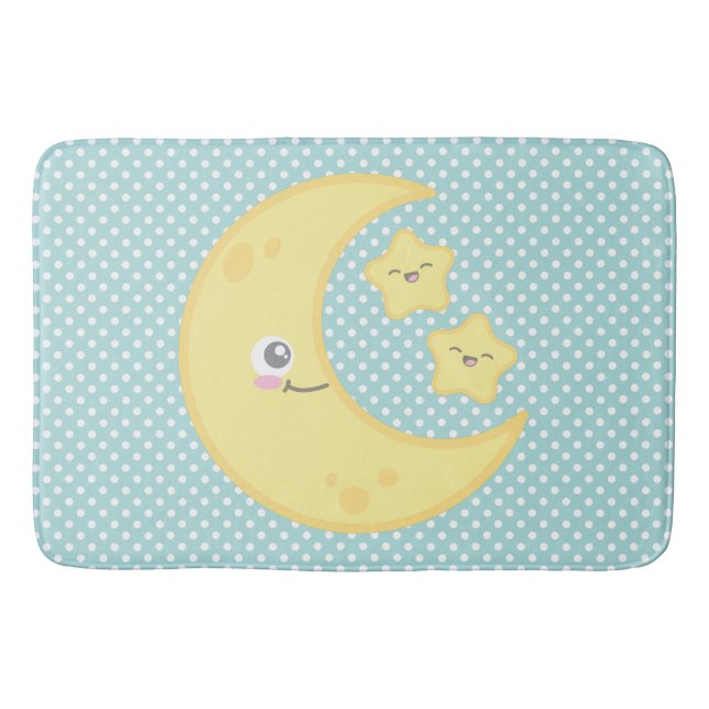 Tapete De Banheiro Kawaii Moon e Stars Bath Mat (Frente)