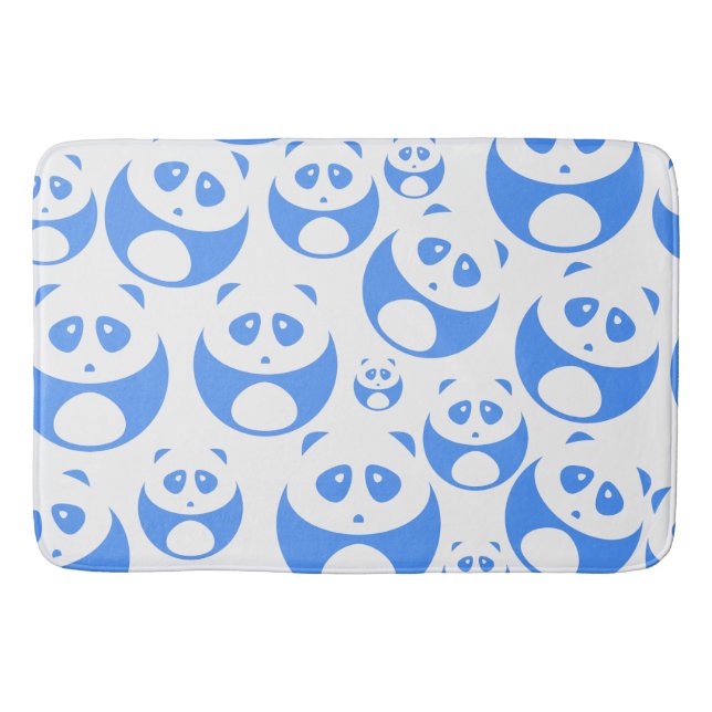 Tapete De Banheiro Kawaii Panda Baby Blue and WhitePattern (Frente)