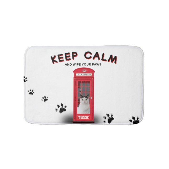 Tapete De Banheiro 'Keep Calm' Red Phone Booth customizable (frente)