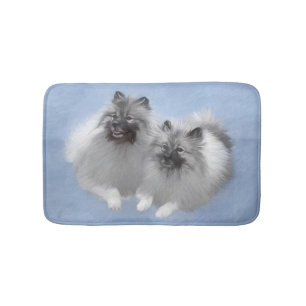 Tapete De Banheiro Keeshond Pair de Kees pintando Arte Animal Origina