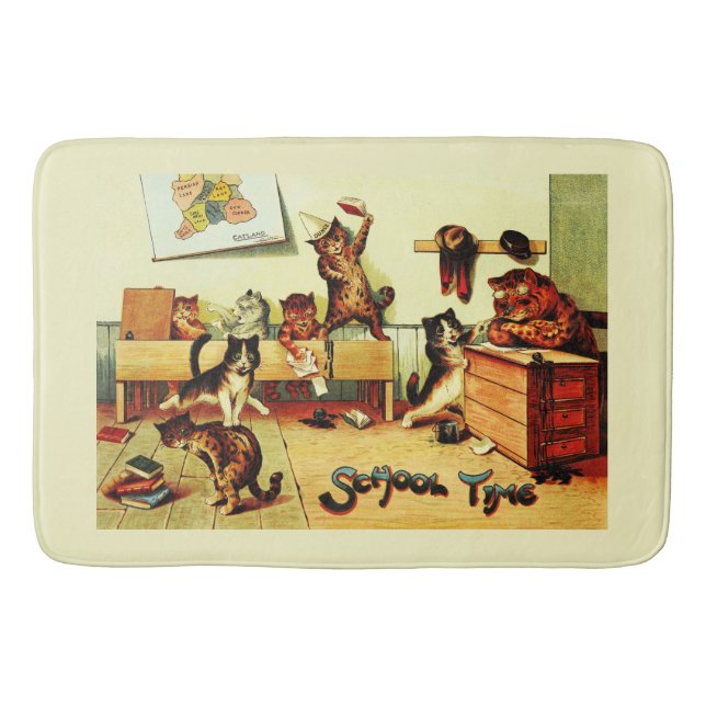 Tapete De Banheiro Kitten Classroom Chaos Louis Wain (Frente)