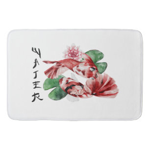 Tapete De Banheiro Koi Fish Japonês Estilo Script Oriental Art