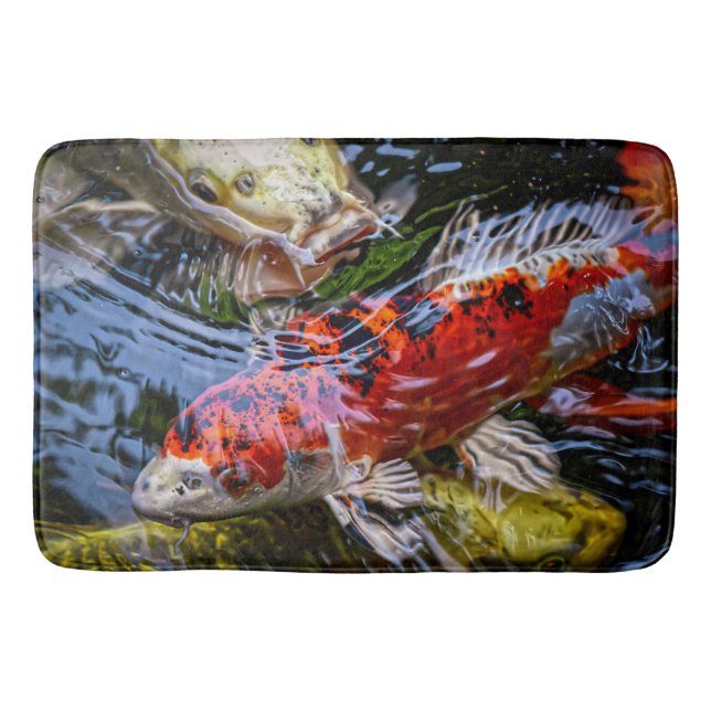 Tapete De Banheiro Koi Fish Pond Japonês (Frente)